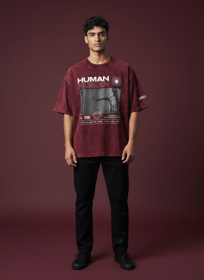 HUMAN HUMAN - Optic Wash Oversize T-Shirt