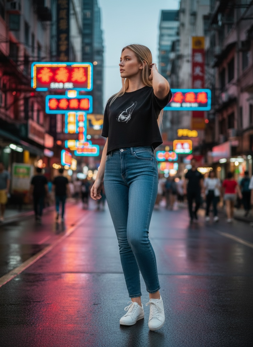 Black Butterfly - Crop Top