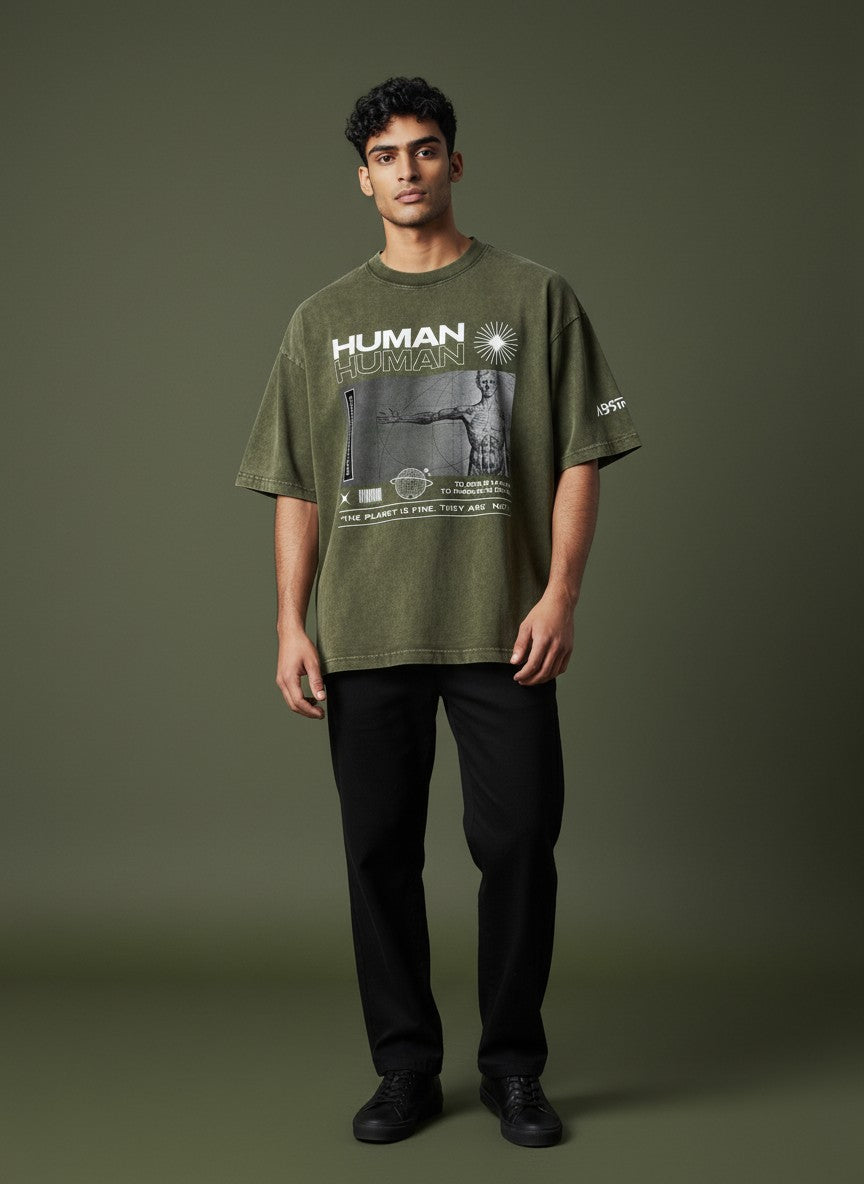 HUMAN HUMAN - Optic Wash Oversize T-Shirt